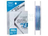Plecionka Toray Super Strong PE X8 Multicolor 150m 21lb #1.5