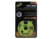 Leaders Fox Edges Zig Rigs #8 Micro Barbed - 12lb 12ft 3.7m x 3pcs