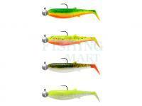 Przynęty miękkie Savage Gear Cannibal Shad Mix 10cm 9G+10G #3/0 | 4+4PCS - Dark Water Mix: Fire Cracker, Lemon Cracker, Olive Hot Orange, Fluo Yellow Glow