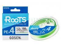 Gosen RooTS PE X4 Multipurpose Braided Line Light Green 150m #2.0