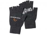 Rękawiczki bez palców Savage Gear Knitted Half Finger Glove Dark Grey Melange - L