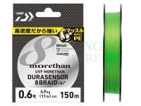 Plecionka Daiwa UVF Morethan Dura Sensor X8 + Si2 Lime Green 150m #1.2