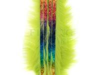Hareline Zonkery z królika Bling Rabbit Strips - Chartreuse with Holo Rainbow Accent