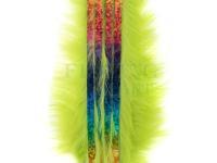 Hareline Zonkery z królika Bling Rabbit Strips - Chartreuse with Holo Rainbow Accent