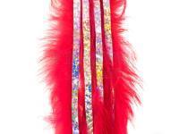 Hareline Bling Rabbit Strips - Sockeye Red with Holo Silver Accent