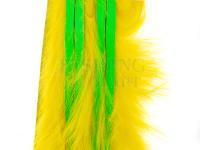 Hareline Bling Rabbit Strips - Yellow with Fl Green Chartreuse Accent