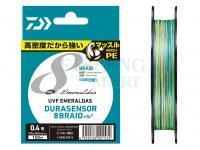 Braid Line Daiwa UVF Emeraldas Dura Sensor X8 +Si2 Multicolor 150m #0.5