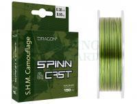 Monofilament mainline Dragon S.H.M Camouflage Spinn & Cast 150m 0.20mm