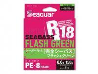 Braided line Seaguar R18 Complete Seabass Flash Green 150m  1.2Gou 0.185mm 22lb