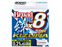 Braid Line Owner Broad PE Kizuna Fluo X8 Super Chartreuse 150yds | 135m 0.21mm