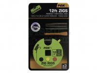 Leaders Fox Edges Zig Rigs #8 Micro Barbed - 12lb 12ft 3.7m x 3pcs