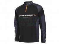 Shirt Long Sleeve Savage Gear Tournament Shirt 1/2 Zip Black Ink - XL