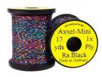 Lameta pleciona Uni Axxel-Mini Flash Tinsel Flash 1 Strand 17 yds - Rainbow Black