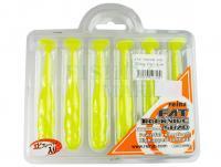 Soft bait Reins Fat Rockvibe Shad 4 inch - 129 Glow Chart Silver