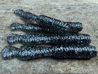 Przynęty miękkie Great Fish GF2 Leech 60mm 1.8g - bezzapachowy - glitter graphite