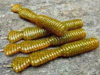 Przynęty miękkie Great Fish GF2 Leech 60mm 1.8g - bezzapachowy - motor oil green