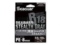 Braided line Seaguar R18 Complete Seabass Stealth Gray 150m 0.6Gou 0.128mm 11lb