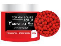 Top Mini Boilies Drilled Pop UP 25g 8mm - TRUSKAWKA / STRAWBERRY