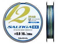 Braid Line Daiwa UVF Saltiga Sensor 12 Braid EX + Si Multicolor 200m #2.5